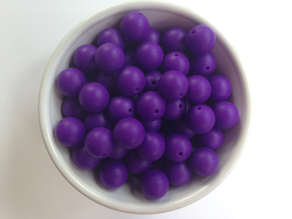 15mm Purple Passion Silicone Beads