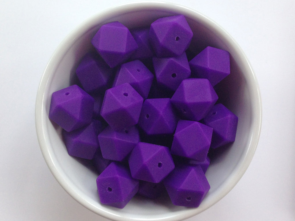 Purple Passion Hexagon Silicone Beads