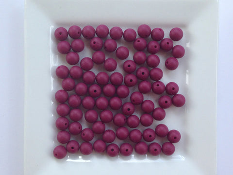 9mm Wine Silicone Beads