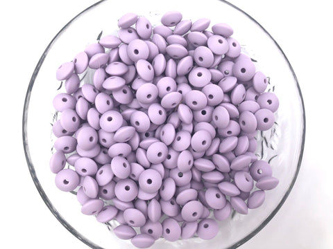 Lavender Mist Saucer Silicone Beads
