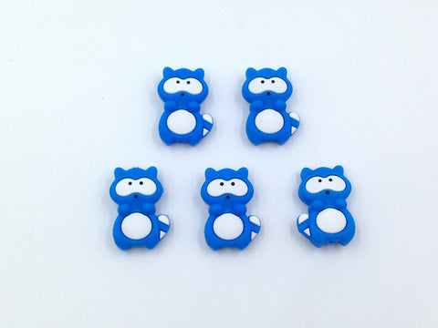 Sky Blue Raccoon Silicone Beads