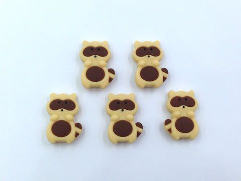 SALE--Brown Raccoon Silicone Beads