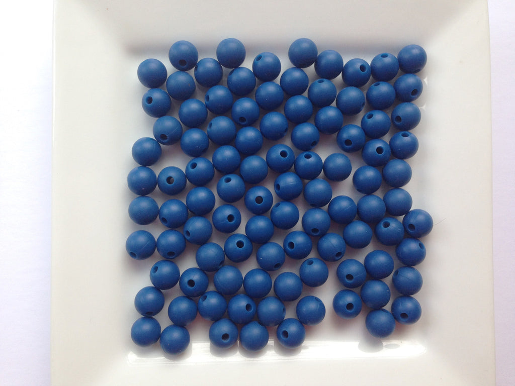 9mm Sapphire Blue Silicone Beads