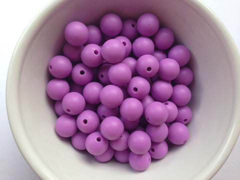 12mm Lavender Purple Silicone Beads