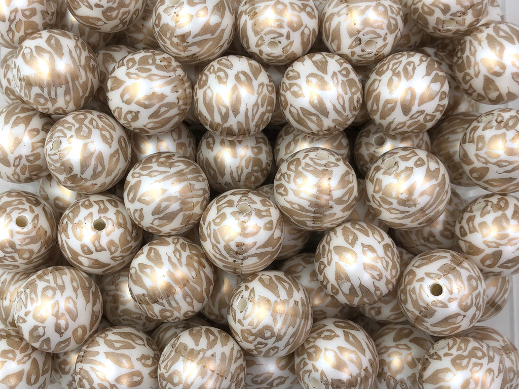 20mm Gold Leopard  Chunky Beads