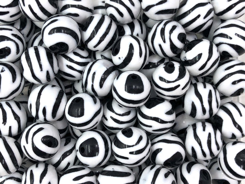 20mm Zebra Print Chunky Beads