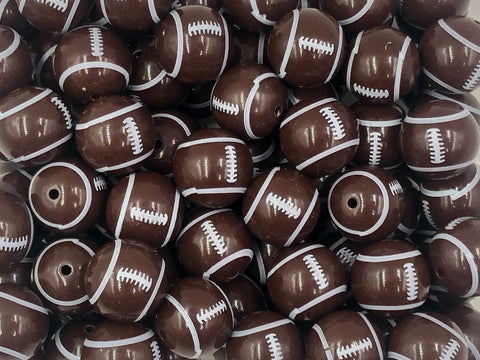 20mm Football Chunky Beads