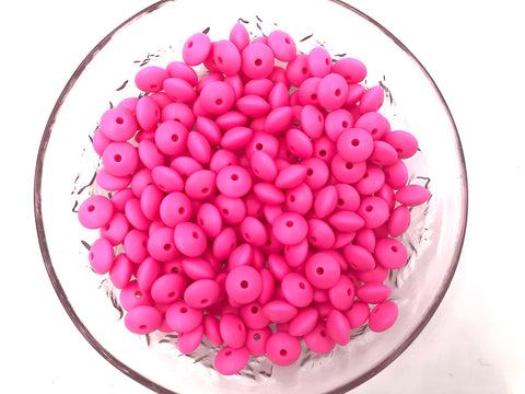 Flamingo Pink Saucer Silicone Beads