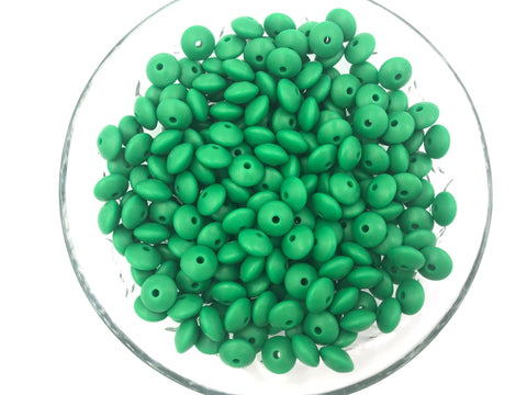 Christmas Green Saucer Silicone Beads