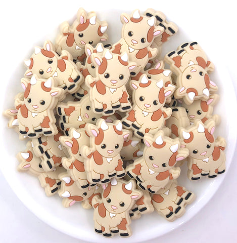 Goat Silicone Beads--Beige