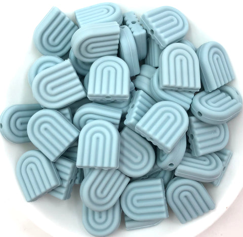 Dust Blue Arch Rainbow Silicone Beads