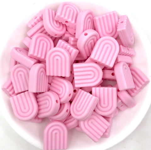 Baby Pink Arch Rainbow Silicone Beads