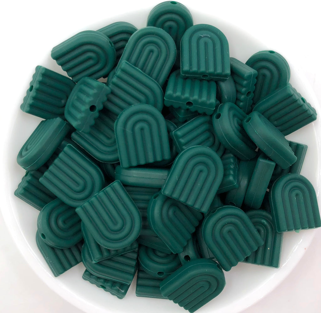 Dark Green Arch Rainbow Silicone Beads