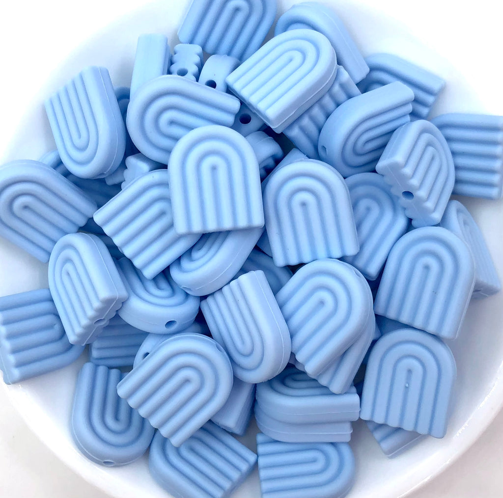 Baby Blue Arch Rainbow Silicone Beads