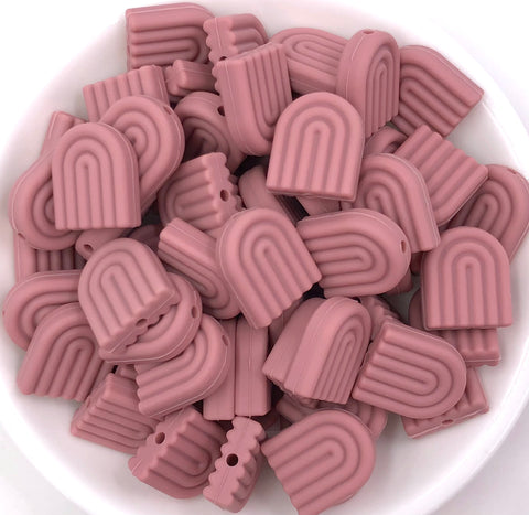 Dusty Rose Arch Rainbow Silicone Beads