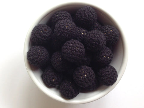 Black Crochet Wood Beads