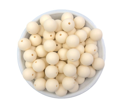 12mm Ivory Silicone Beads