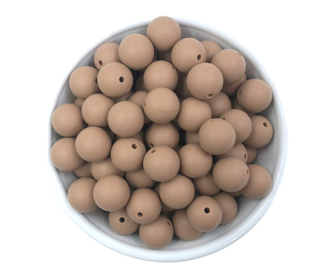 19mm Latte Silicone Beads