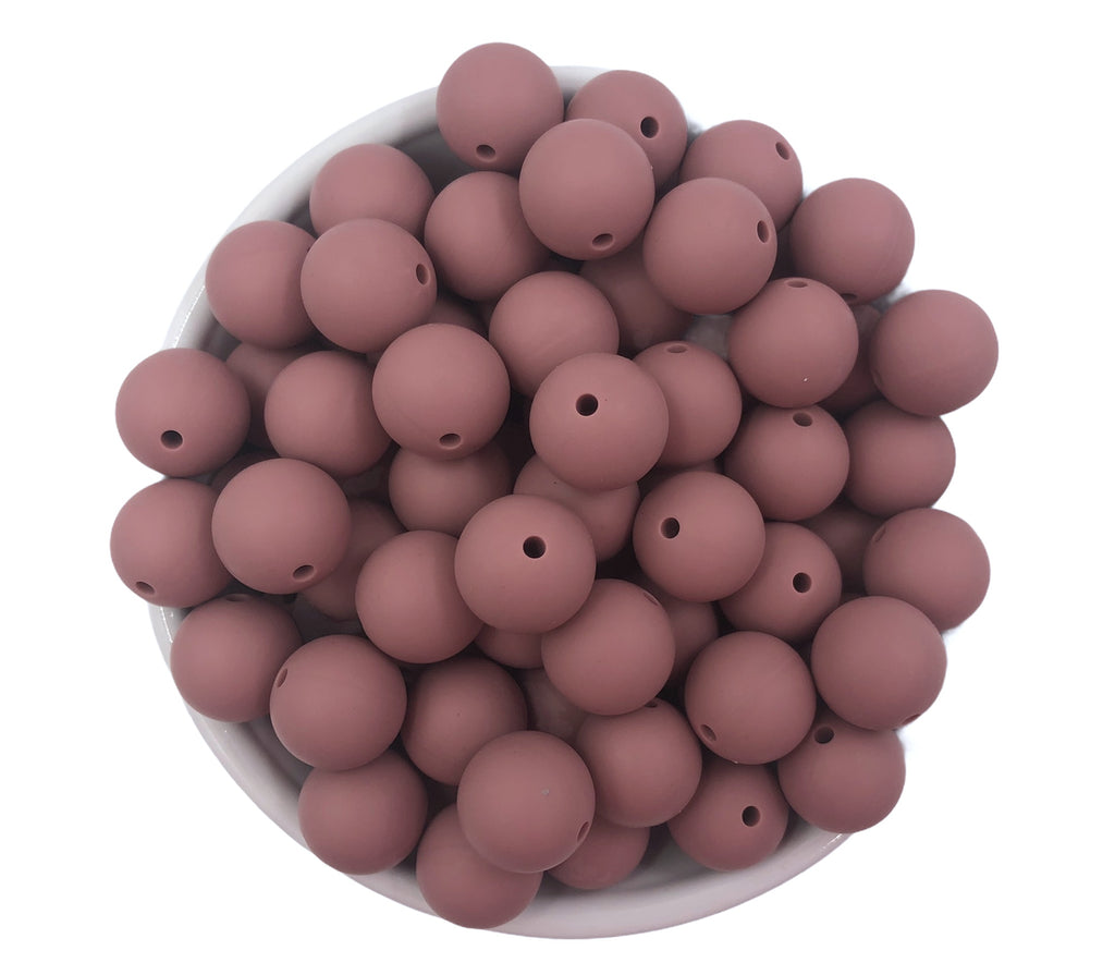 15mm Mahogany Silicone Beads