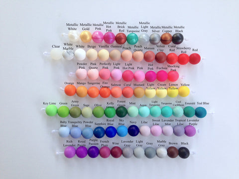 Silicone Wholesale--Mix & Match--15mm Bulk Silicone Beads--50