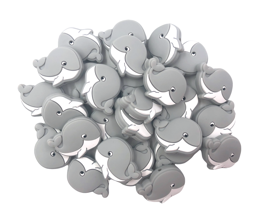 Light Gray Whale Silicone Beads