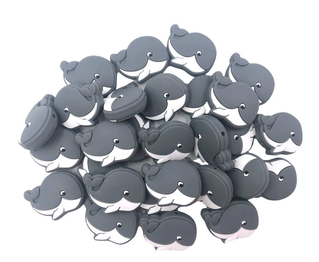 Gray Whale Silicone Beads