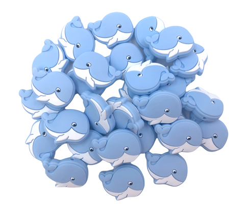 Baby Blue Whale Silicone Beads