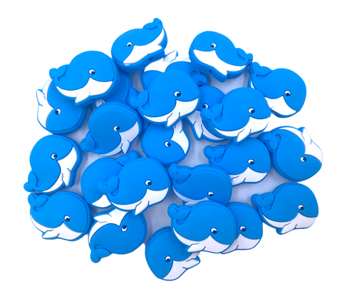 Sky Blue Whale Silicone Beads