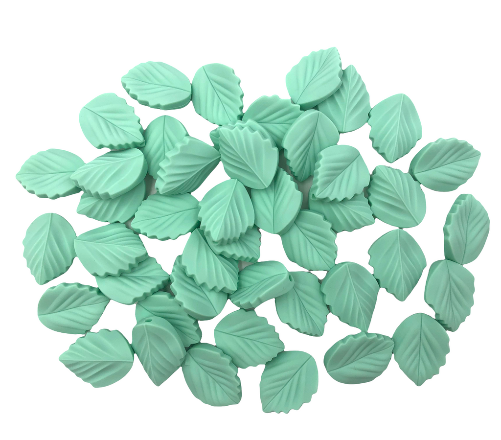 NEW!  Mint Leaf Silicone Beads