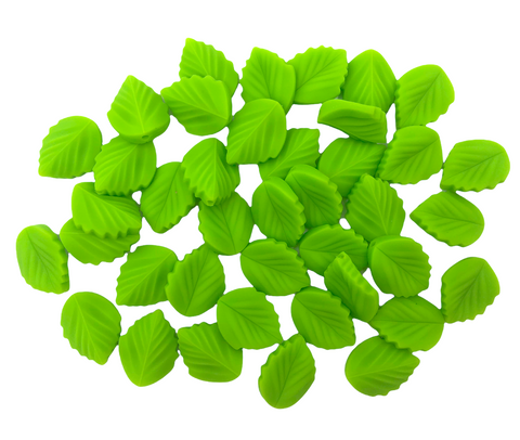 NEW!  Green Leaf Silicone Beads