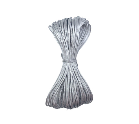 1mm 20 Yard Bundle Silver Gray Satin Nylon Cord