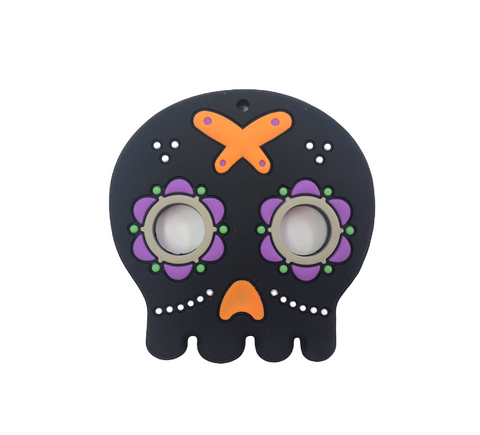 Skull Silicone Teether--Black