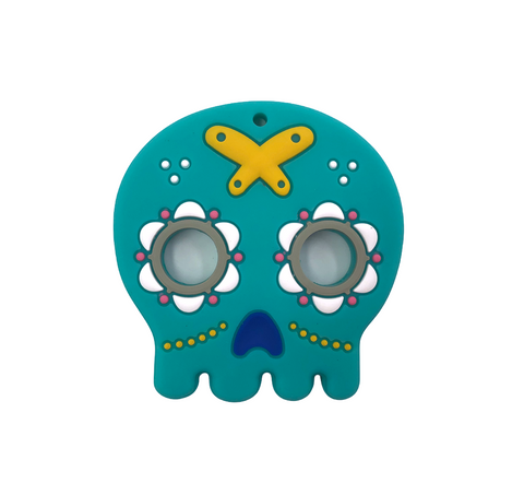 Turquoise Skull Silicone Teether