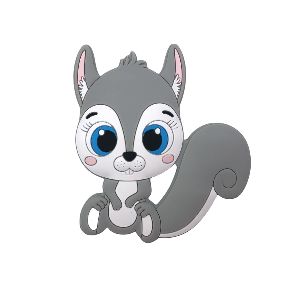 Squirrel Teether--Gray