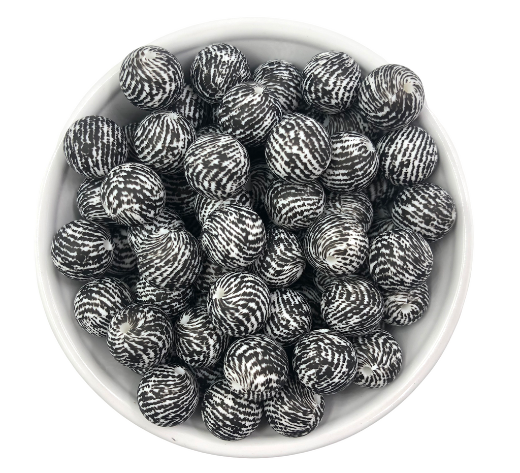 15mm Finger Print Silicone Beads