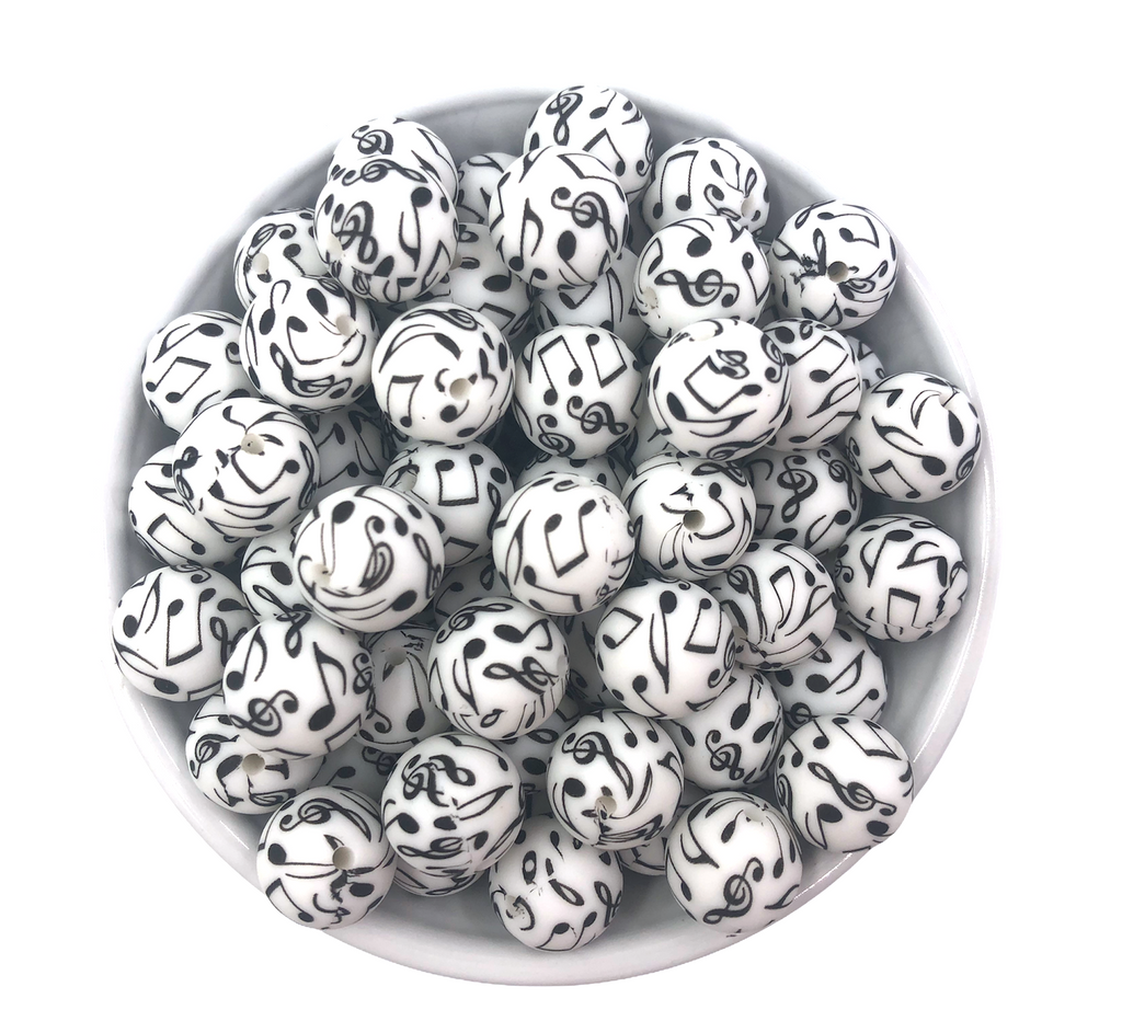 15mm Music Note Silicone Beads