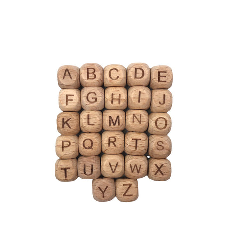 104pcs Square Wood Alphabet Letter Beads 12MM Natural Beech Wooden Letter  Beads for Jewelry Toys Making DIY Mom Mak Name Necklace (104pcs Wooden  Letter Beads)