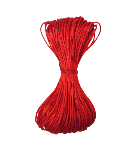 1mm 20 Yard Bundle Red Satin Nylon Cord