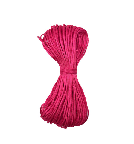 1mm 20 Yard Bundle Hot Pink Satin Nylon Cord