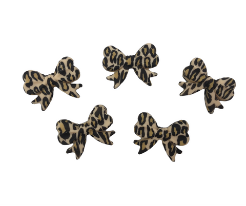 Leopard Bow Silicone Beads