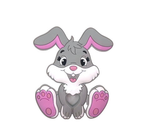 Bunny Teether--Light Gray