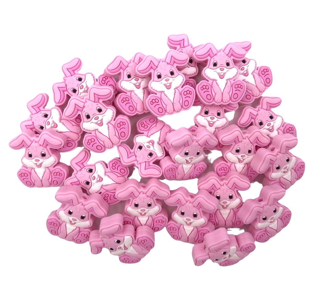 Pink Bunny Silicone Beads
