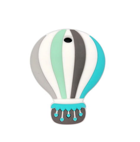 Hot Air Balloon Teether--Turquoise, Gray, Mint & Light Gray