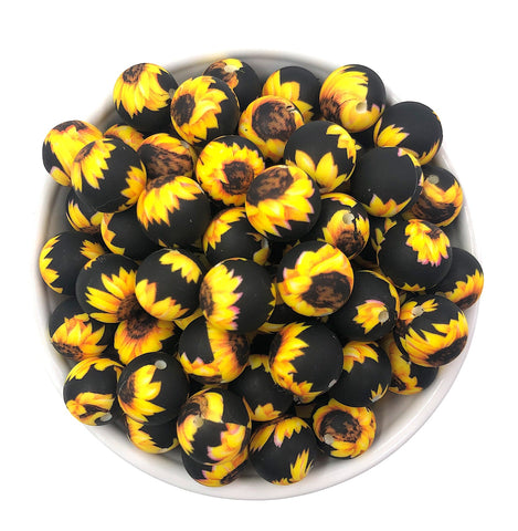 12mm Sunflower Silicone Beads