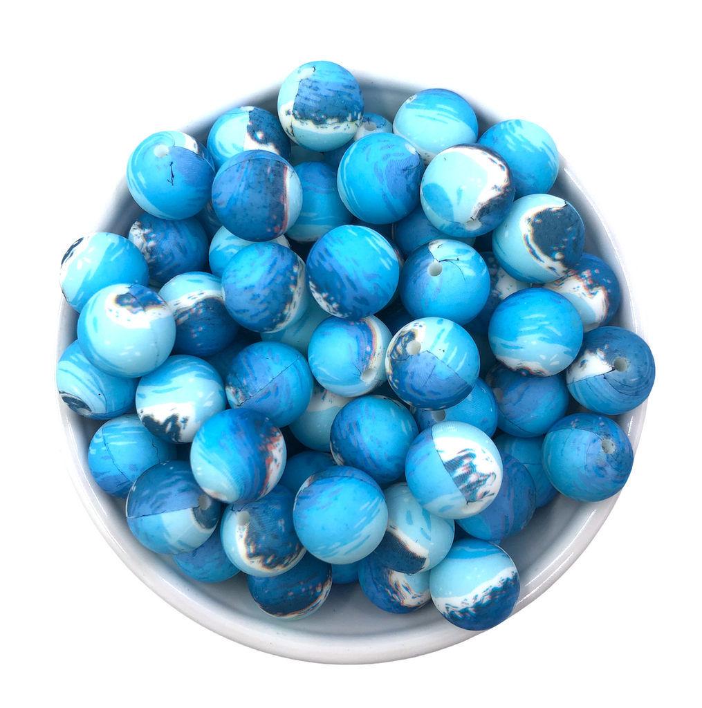 15mm Ocean Silicone Beads