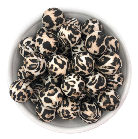 Black Leopard Silicone Beads--19mm