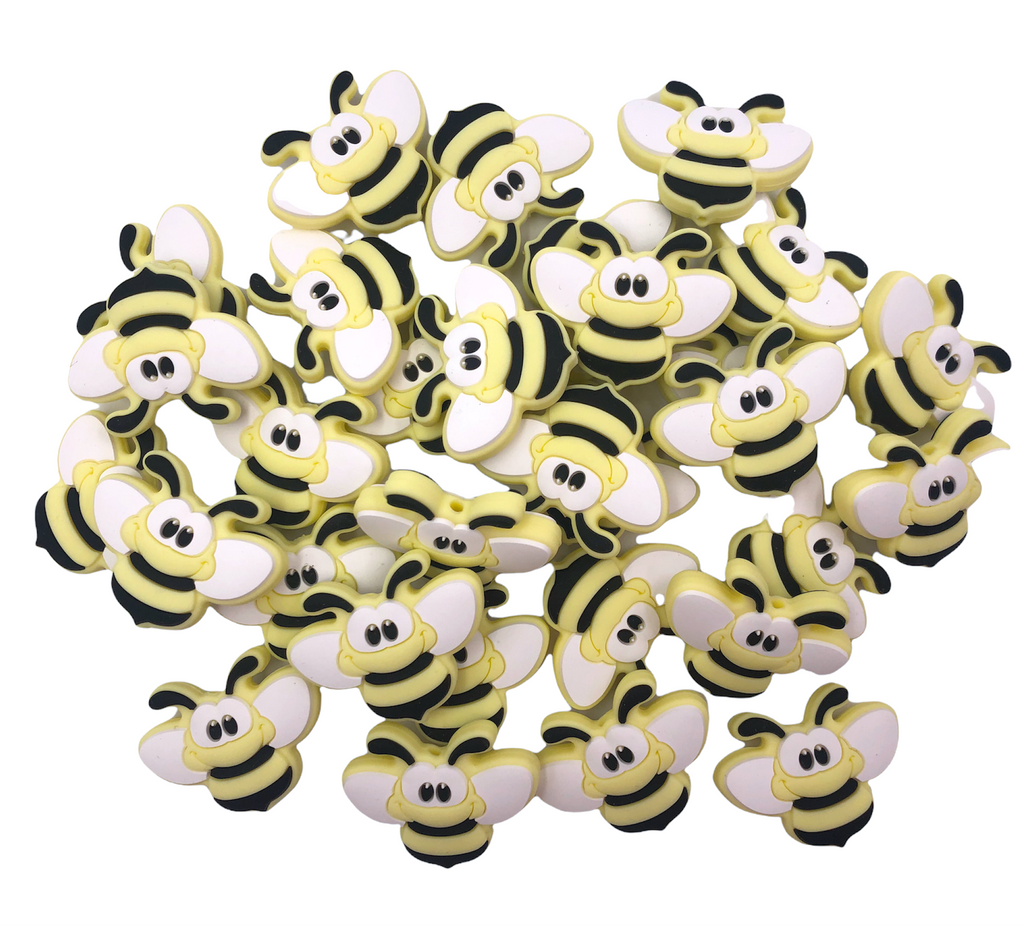 Light Yellow Bumble Bee Silicone Beads