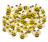Yellow Bumble Bee Silicone Beads