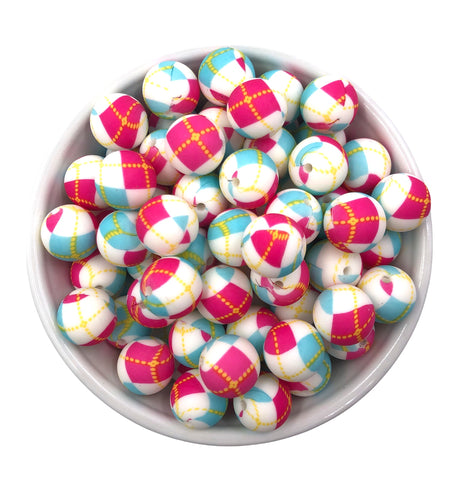 15mm Argyle Silicone Beads