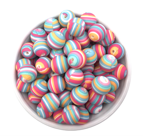 15mm Nebula Swirl Silicone Beads